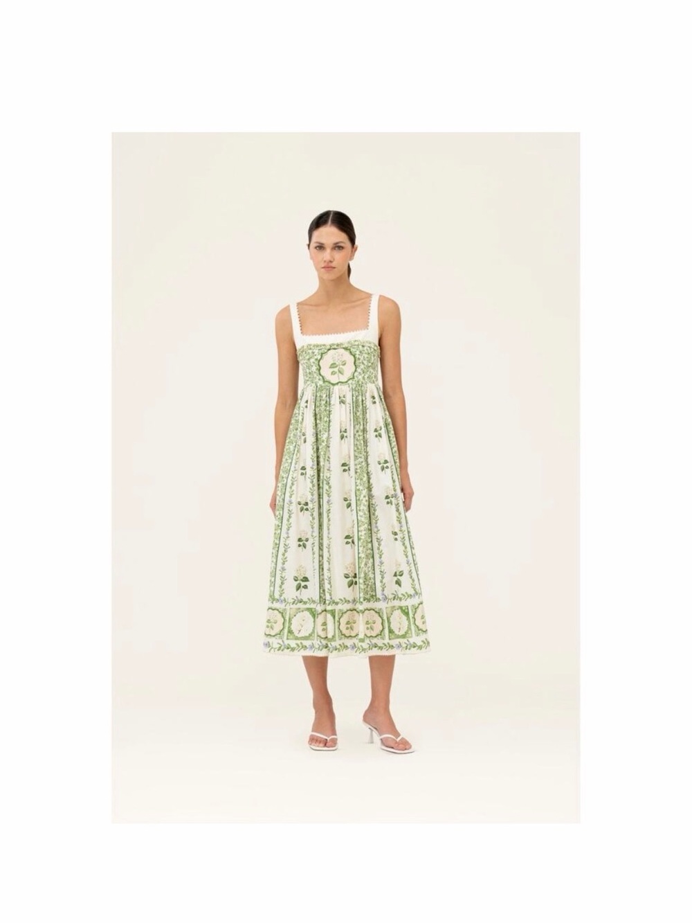 Agua by Agua Bendita Barbara Floral Cotton Midi Dress Size: Small